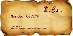 Mandel Csák névjegykártya